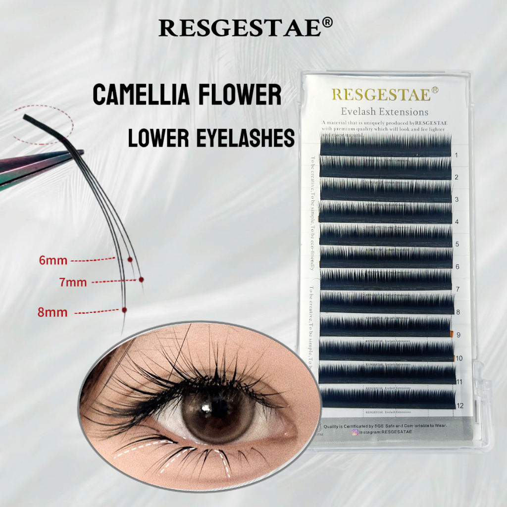 ขนตาล่าง Camellia มีความนุ่มเป็นพิเศษ หนา และเดี่ยว ขนตาปลอมหลายชิ้นสามารถถ่ายได้