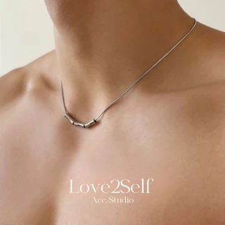 Love2Self X146 Cool Elegant Unisex จี้สร้อยคอ Non Tarnished สแตนเลส Chocker แฟชั่นสร้อยคอคู่