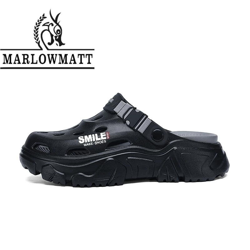 Marlowmatt รองเท้าแตะผู้ชาย Breathable สบายรองเท้าแตะลําลองกีฬาอินเทรนด์ All-Match Big