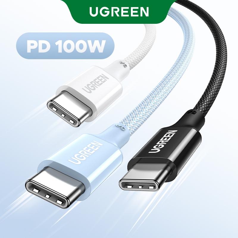 UGREEN PD100W USB-C ถึง USB-C ไนลอนถักสายชาร์จเร็วสําหรับ iPhone 16 17 Pro Max Pro Max 15 Pro Max Sa