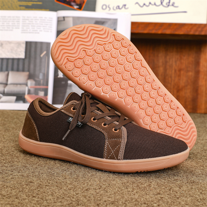 ข้อเสนอพิเศษAyugugu Plus size 37-48 รองเท้าหัวโต Men casual Barefoot Shoes สีขาว Comfort Walking Flats