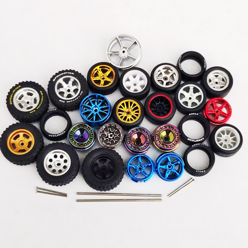 1/64 รถโลหะผสมรุ่นยางล้อหลวม + 25 มม.เพลาสําหรับการปรับเปลี่ยน 1:64 Matchbox/Domeka/HW รุ่นรถยนต์ไม่จําเป็นต้องเปิดแชสซี