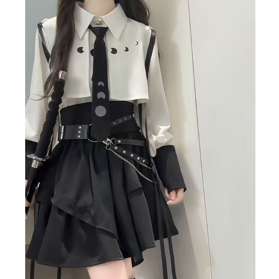 ฤดูร้อนสไตล์วิทยาลัย เจเค เครื่องแบบเสื้อจีนใหม่ชุดกระโปรง