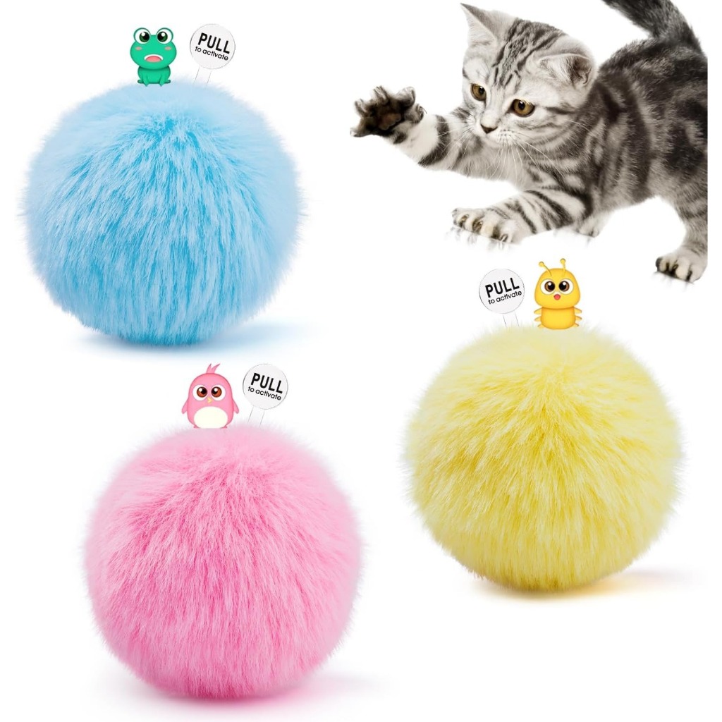 ตุ๊กตาสัตว์เลี้ยงจําลองสัตว์เห่าของเล่นแมวมีความสุขตัวเองบรรเทาความเบื่อหน่ายไฟฟ้าล้อเล่นของเล่นแมว