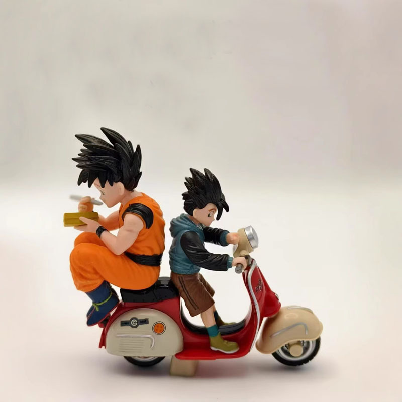 12 ซม.Dragon Ball Z Anime Figures ตุ๊กตาหัวรถจักร Series Pvc รูปปั้นสะสมรถจักรยานยนต์ Roshi Goku ของเล่นตกแต่ง
