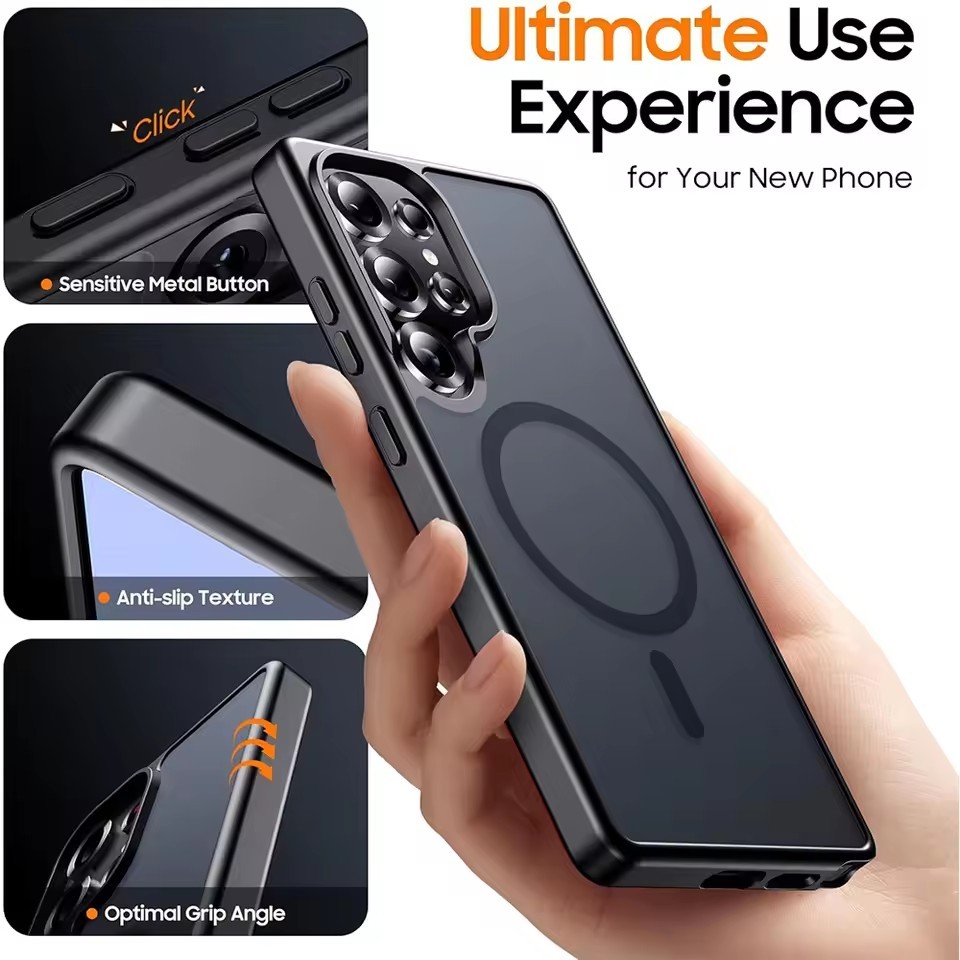 คุณภาพสูง Frosted Magnetic Hard Case สําหรับ SamsungGalaxy S25 S24 S23 S22 S21 Ultra Plus ปลอกกันกระแทกฝาครอบ