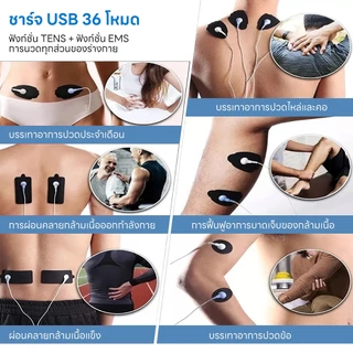 INSMART เครื่องนวดไฟฟ้า TENS 36 โหมด บรรเทาอาการปวดกล้ามเนื้อไฟฟ้า 3ใน1 EMS เครื่องกระตุ้นกล้ามเนื้อ