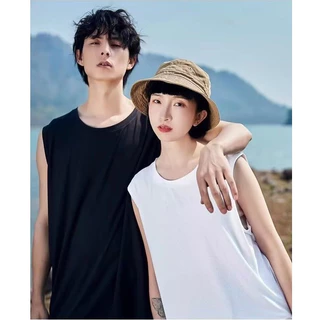 เสื้อกล้ามแขนกุด เย็นสบายในฤดูร้อน ผ้าใยน้ำแข็ง ระบายอากาศได้ ยืดนิ่มใส่สบาย สไตล์สปอร์ต พร้อมส่ง (มี 8 สี) M-5XL