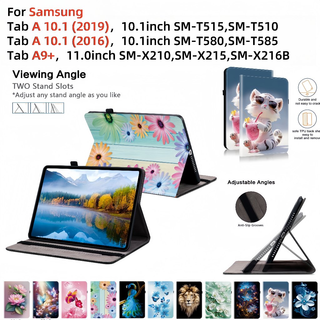 สําหรับ Samsung Galaxy Tab A 10.1 A10.1 (2019) (2016) A9 PLUS A9 + 11 นิ้วคุณภาพสูงหนังฝาครอบ SM-X21