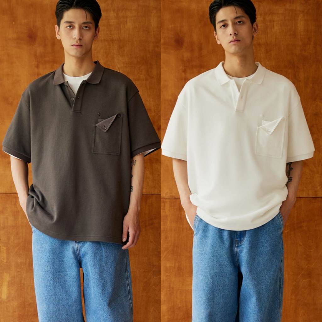 ⚡️BECoolMan⚡️เสื้อโปโลผู้ชาย พื้นฐานสีล้วน คนส่วนน้อย มีเอกลักษณ์เฉพาะตัว สไตล์สปอร์ต ระบายอากาศได้ดี เนื้อสูง
