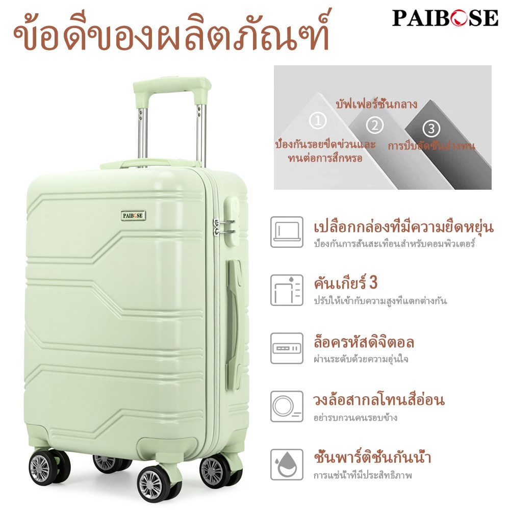 กระเป๋าเดินทาง 20 นิ้ว พร้อมล้อหมุน 360 องศา และล็อครหัสกันขโมย กระเป๋าเดินทางที่ต้องมีสําหรับเดินทางกลางแจ้ง