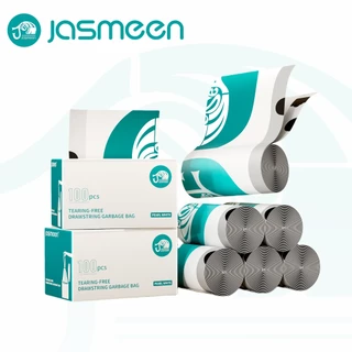 JASMEEN ถุงขยะมีหูหิ้ว ไม่รั่วขาดง่าย ขนาด 45x50 เซนติเมตร บรรจุ 50/100 สีขาว ถุงขยะกลิ่นมะลิ