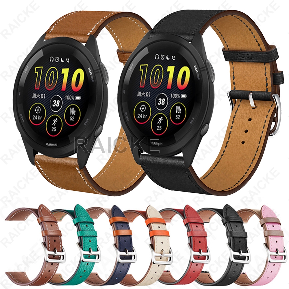 สายรัดนาฬิกาหนังเปลี่ยนอุปกรณ์เสริมสำหรับ Garmin Forerunner 265 ดนตรี / Forerunner 255 / 570 47mm 42mm / Venu4 45mm 41mm / Vivoactive 4 / Venu 3 / Venu 2