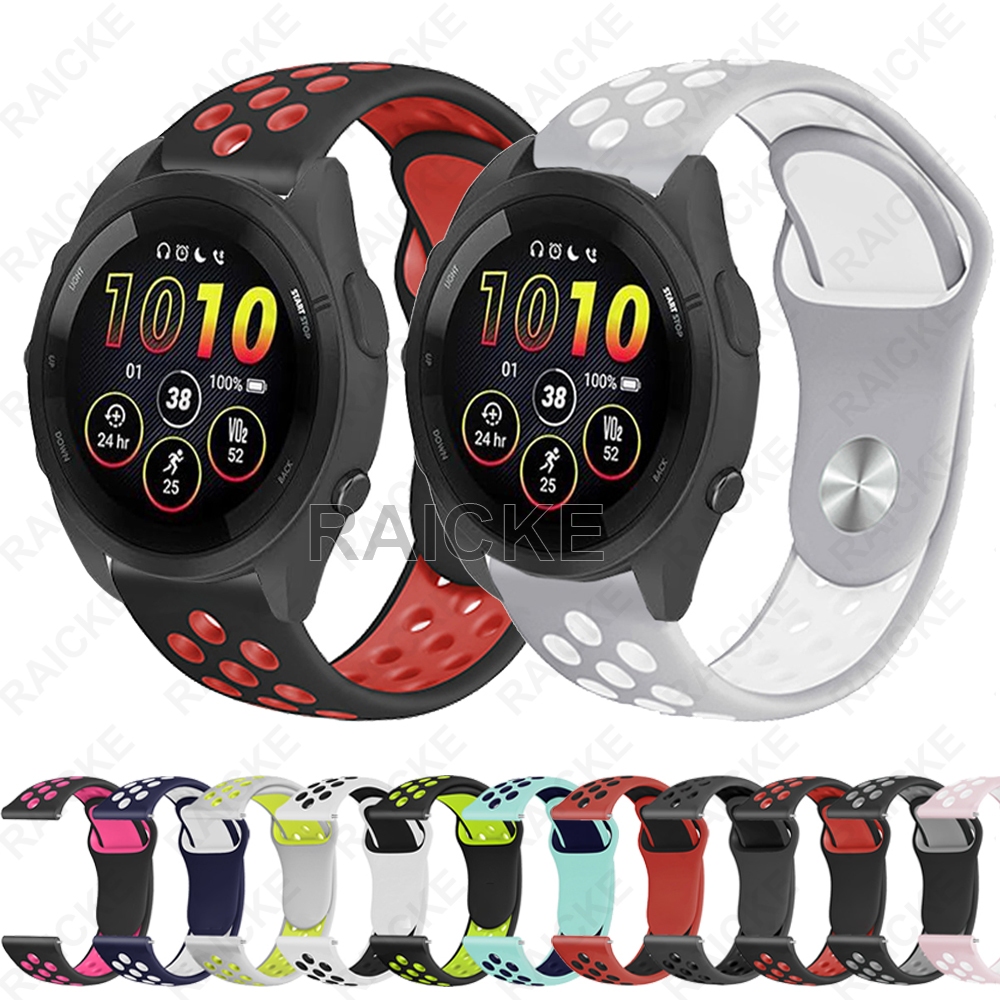 สายยางซิลิโคนสายนาฬิกากีฬาสำหรับ Garmin Forerunner 265 Music / Forerunner 255 / 570 47mm 42mm / Vivoactive 4 / Venu 3 / Venu 2