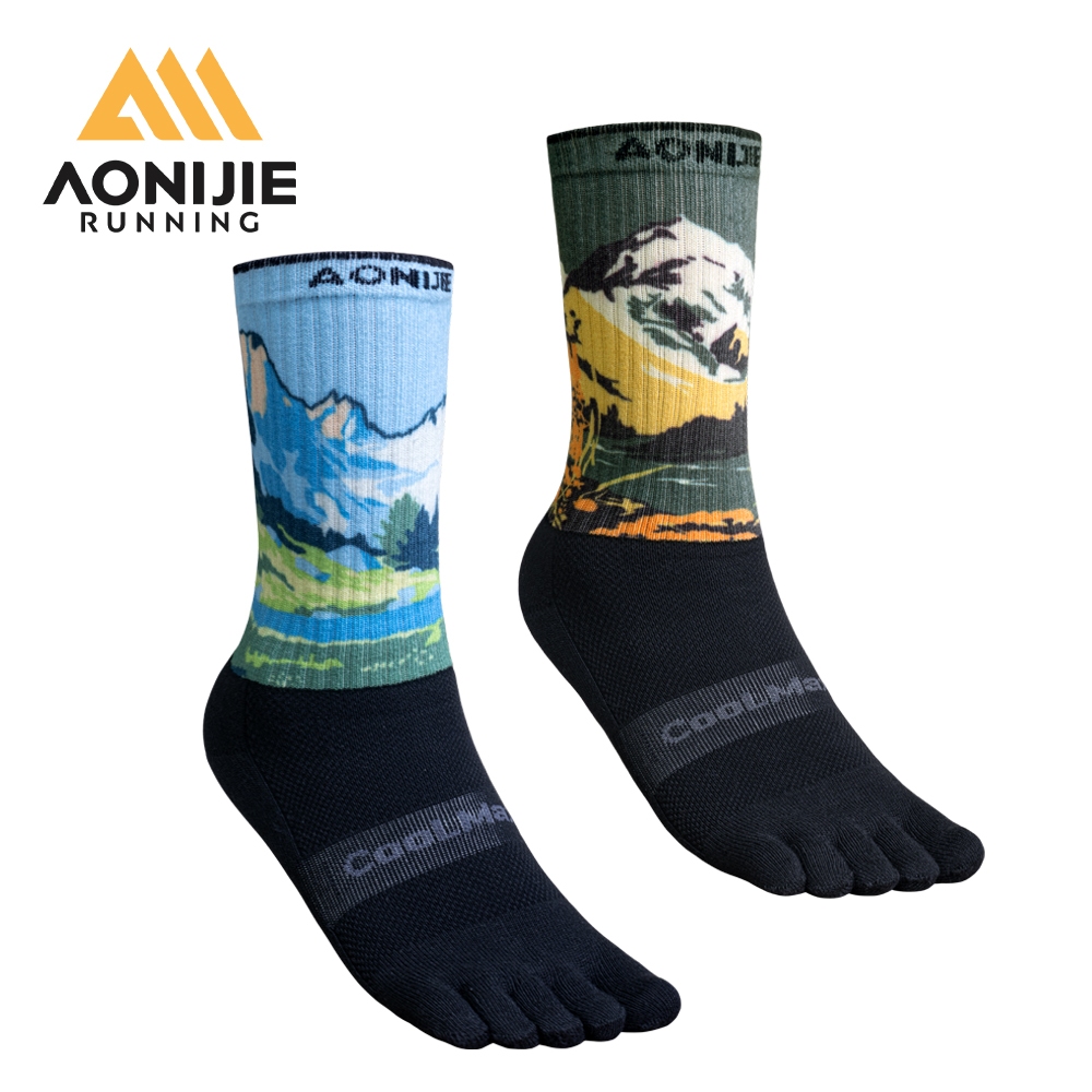 AONIJIE E4843 ถุงเท้าวิ่ง 5 นิ้ว ดูดซับความชื้น สำหรับผู้ชายและผู้หญิง
