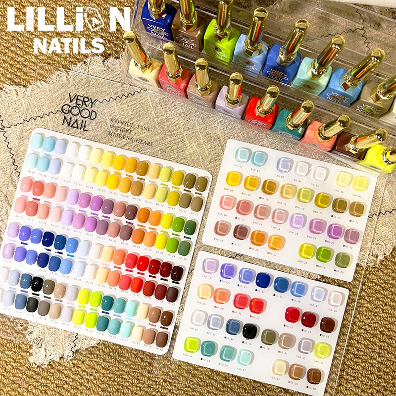 พร้อมส่งในไทย very good60สี สีเจล ฟรีชาร์ตสี เซตสีทาเล็บ เบส ท๊อป สีเจล15ml. ฝาขวดยาวสีทอง top+base