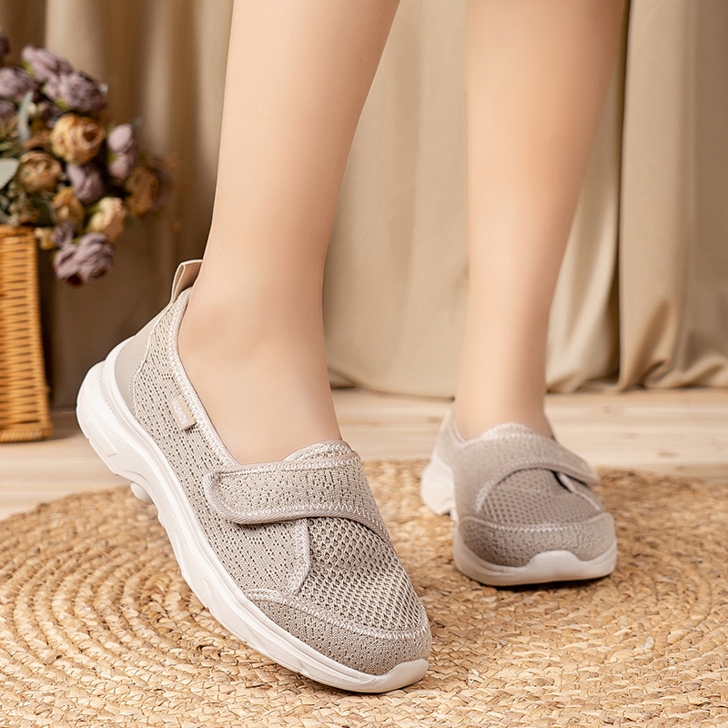 รองเท้าเดินผู้สูงอายุ, รองเท้าผู้หญิงขากว้าง, กระดูกเท้าขนาดใหญ่, เท้าบวม, รองเท้าแม่ระบายอากาศ - รูปที่ 4