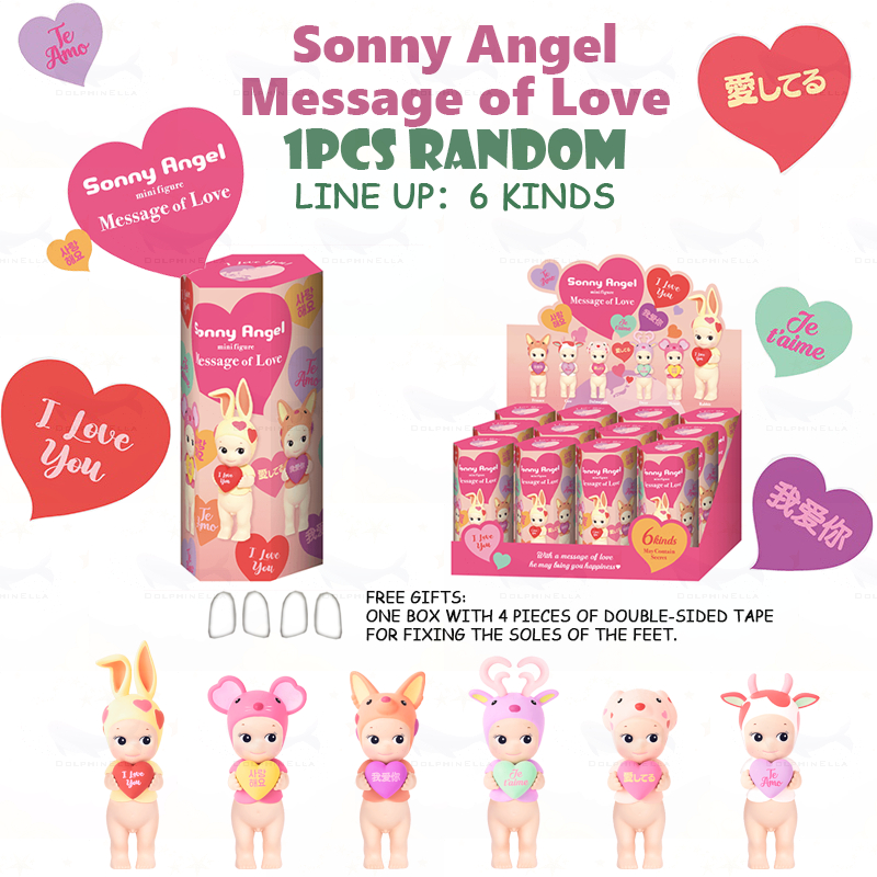 1 ชิ้นสุ่ม Sonny Angel Mini Figure Message of love Series กล่องตาบอด ตกแต่งน่ารัก ส่งรักภาษาของโลก มี Line up:6 ชนิด