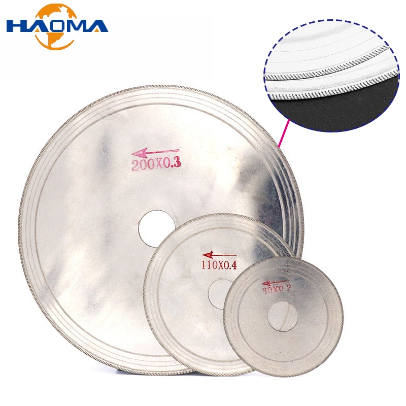 1pcs Ultra-thin เพชรเลื่อยวงเดือนใบมีด 60/80/100/110/120/150/200 มม.ตัด Arbor Disc ตัดแผ่นหยกสําหรับ Agate แก้วอัญมณีหิน Slits