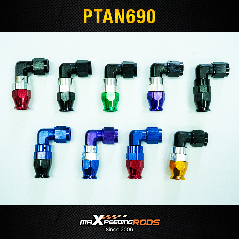 หัวฟิตติ้ง AN6 90 องศา PTFE คุณภาพสูง Maxpeedingrods สีสวย หลากสี ทนแรงดัน ใช้กับสายเบนซิน/น้ำมัน รถแต่งซิ่ง ราคาถูก