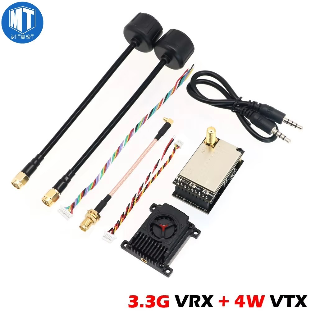 Mitoot 3.3G 4W FPV VTX Analog Video Transmitter Kit สําหรับ RC Skyzone/fatshark FPV แว่นตา