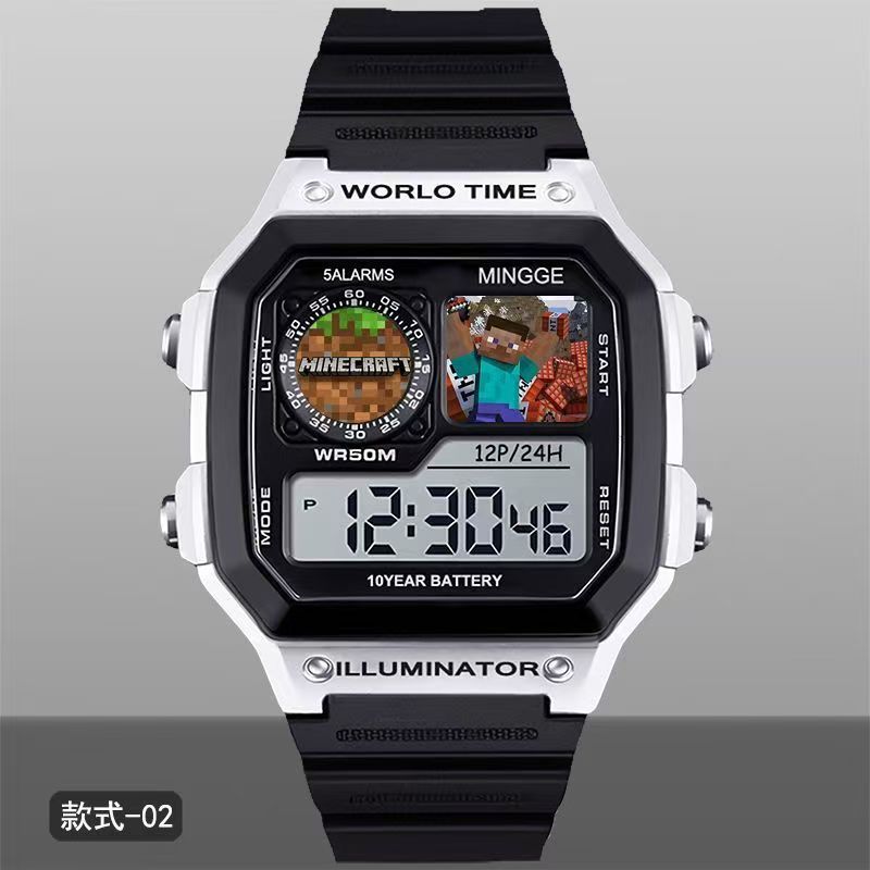 มายคราฟ แมค เกม สินค้า สตีฟ นักเรียนกีฬานาฬิกาอิเล็กทรอนิกส์นาฬิกาปลุกดิจิตอลกันน้ํานาฬิกาเงียบ นาฬิกาแปลกๆ นาฬิกากีฬา
