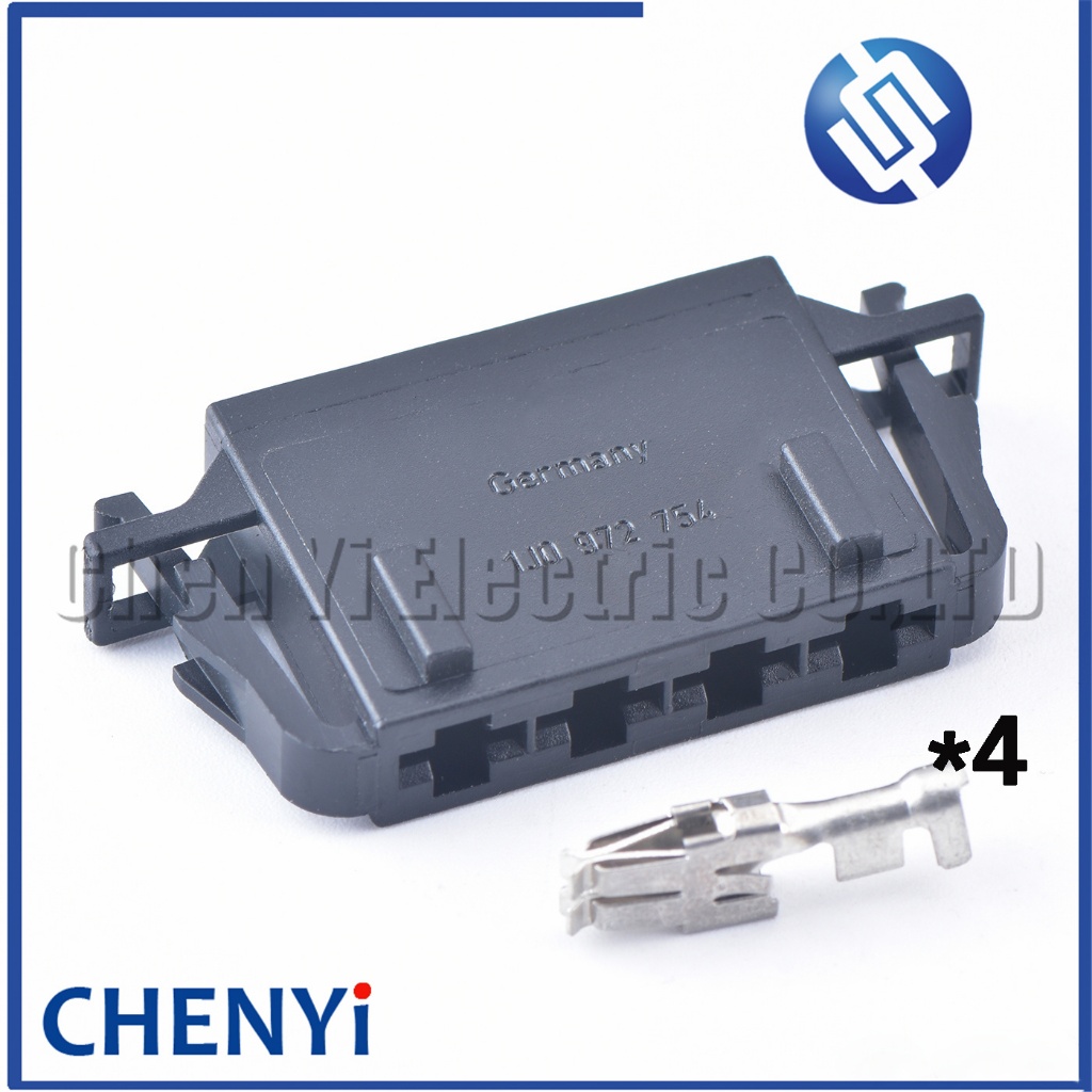 4 ขา 6.3 มม.Series หญิงยานยนต์ Blower ความต้านทานปลั๊กสําหรับ VW Sagitar Polo Passat A4 A6 Q5 1J0 97