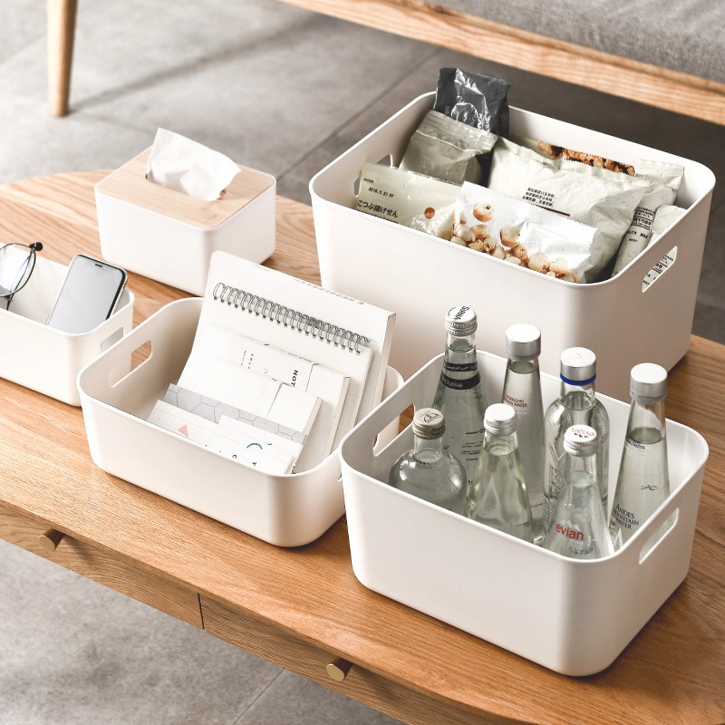 GREENIKA กล่องเก็บของ สไตล์ญี่ปุ่น มีหูหิ้วมีฝาปิด มินิมอล กล่องจัดระเบียบ ประหยัดพื้นที่ อนกประสงค์ - รูปที่ 5