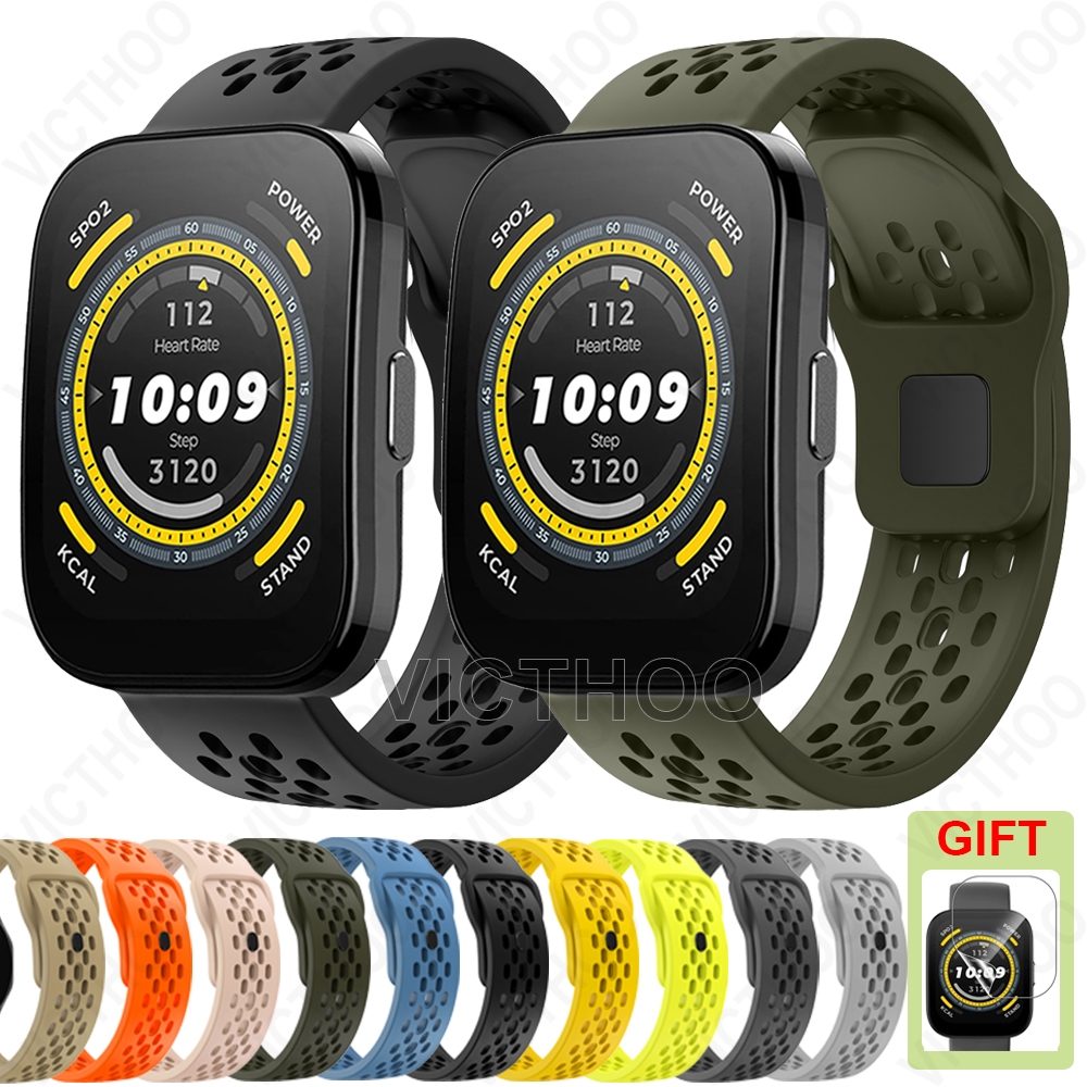 Soft Breathable สายรัดซิลิโคนสําหรับ Amazfit Bip 6 5 Unity 3 U Pro S / GTS 4 Mini 3 2