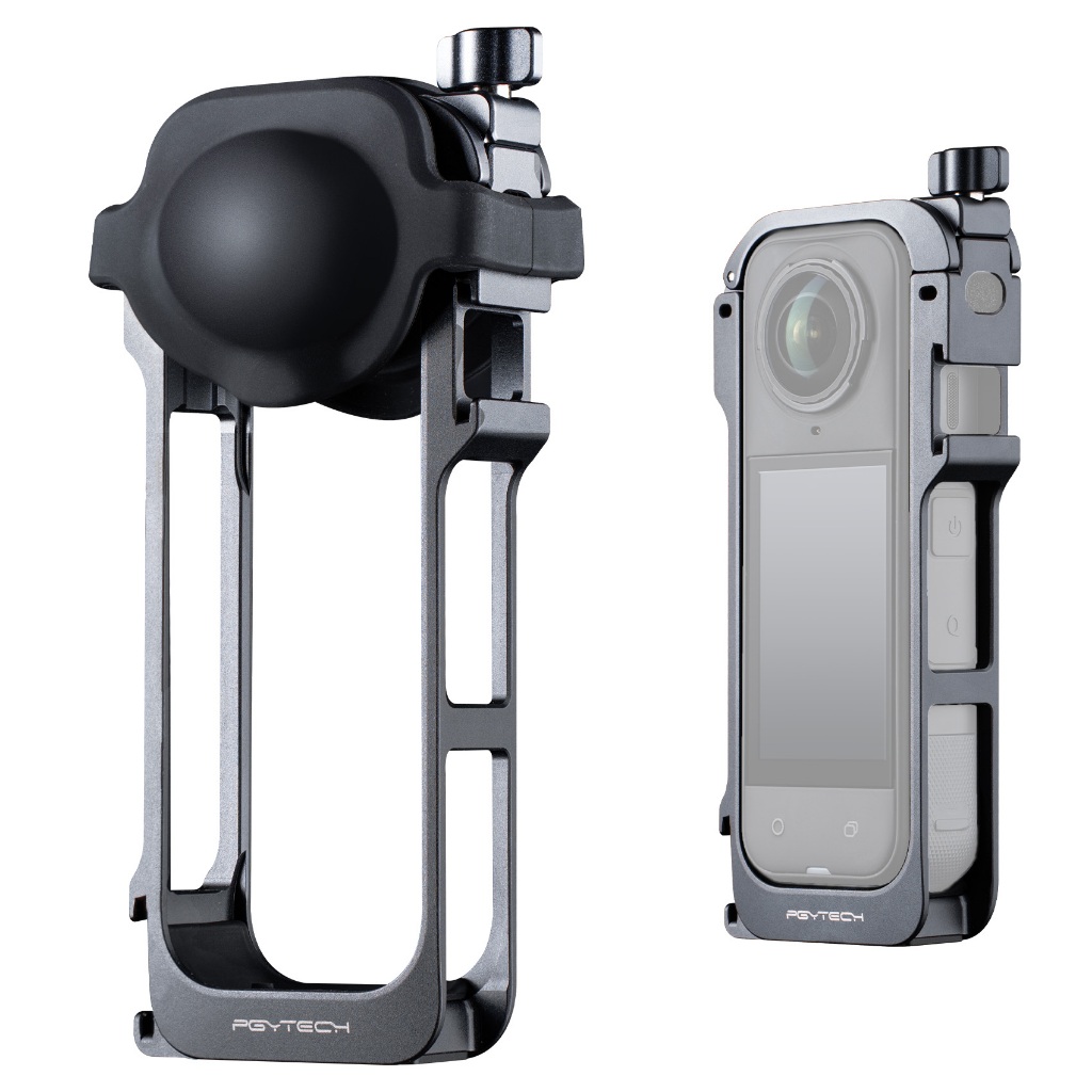 【ร้านค้าอย่างเป็นทางการ】PGYTECH Insta360 X5 กรงกล้อง --- เคสป้องกันอลูมิเนียมอัลลอยด์ทนทานพร้อมปุ่มปลดเร็ว 1/4 "เกลียวซิลิโคนฝาครอบเลนส์กรอบกล้องแอ็คชั่น