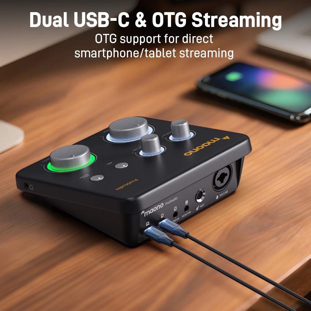 Maono PS22 Live อินเทอร์เฟซเสียง USB พร้อมอินพุต XLR 24 บิต/192kHz Roouting Software LOOPBACK ASIO Driver สําหรับพีซี,บันทึกเพลง,Home-Studio,Guitar,Podcast,Streaming,DAW