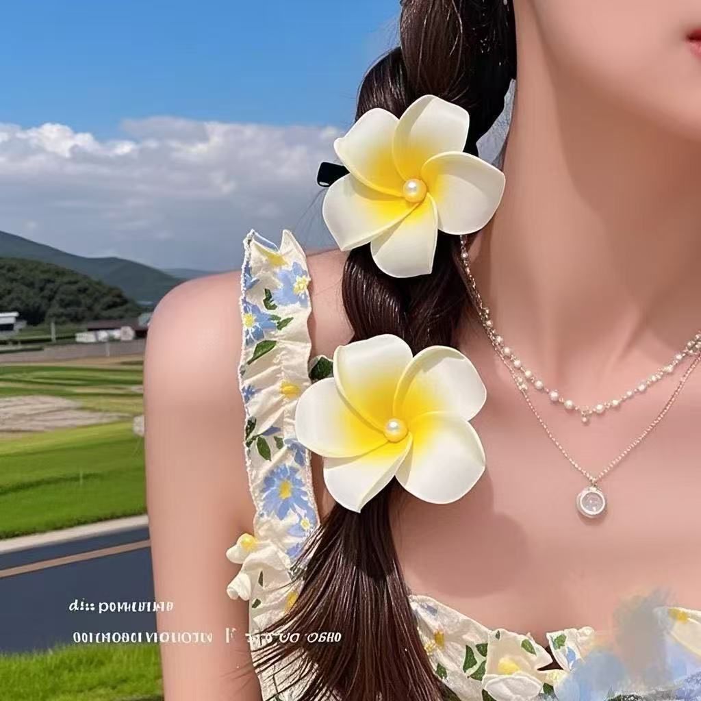ได ชาติพันธุ์อุปกรณ์ผมไข่ดอกไม้กิ๊บด้านขนาดเล็กคลิปวันหยุดชายหาดเรียบคลิปสําหรับผู้หญิง