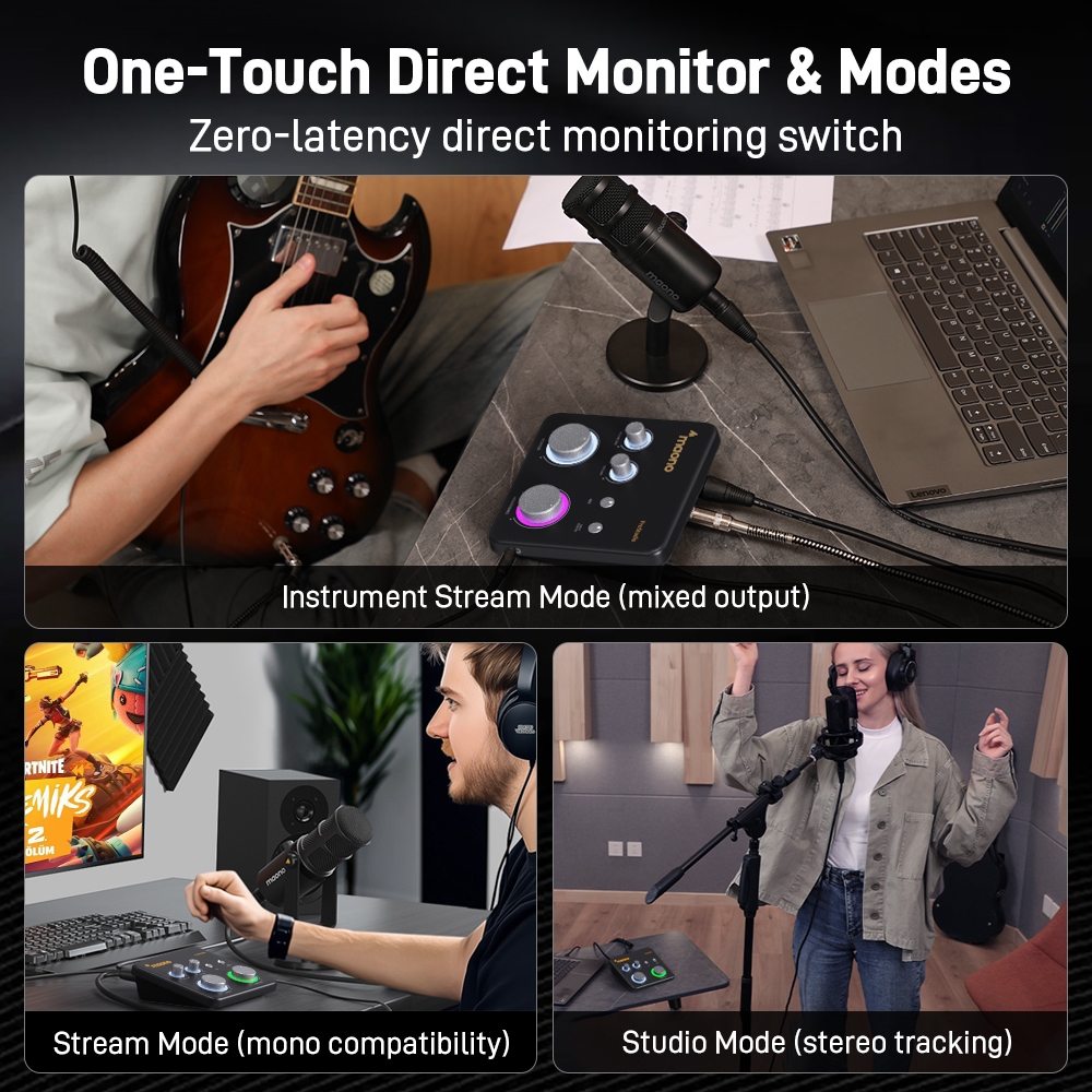 Maono PS22 Live อินเทอร์เฟซเสียง USB พร้อมอินพุต XLR 24 บิต/192kHz Roouting Software LOOPBACK ASIO Driver สําหรับพีซี,บันทึกเพลง,Home-Studio,Guitar,Podcast,Streaming,DAW