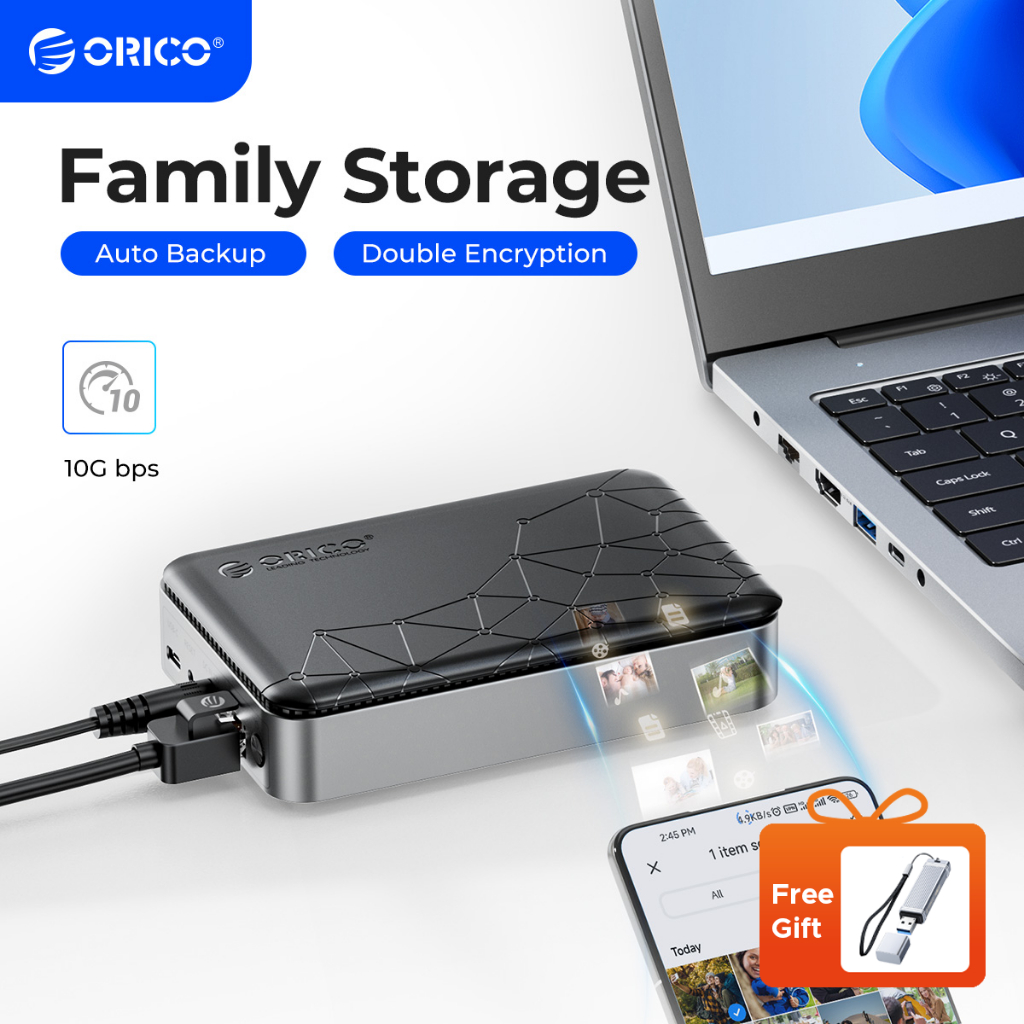 ORICO NAS และเมฆส่วนตัวสําหรับ 2.5 "SATA HDD/SSD NAS Storage Networkable Enclosure สําหรับ APP-Conne