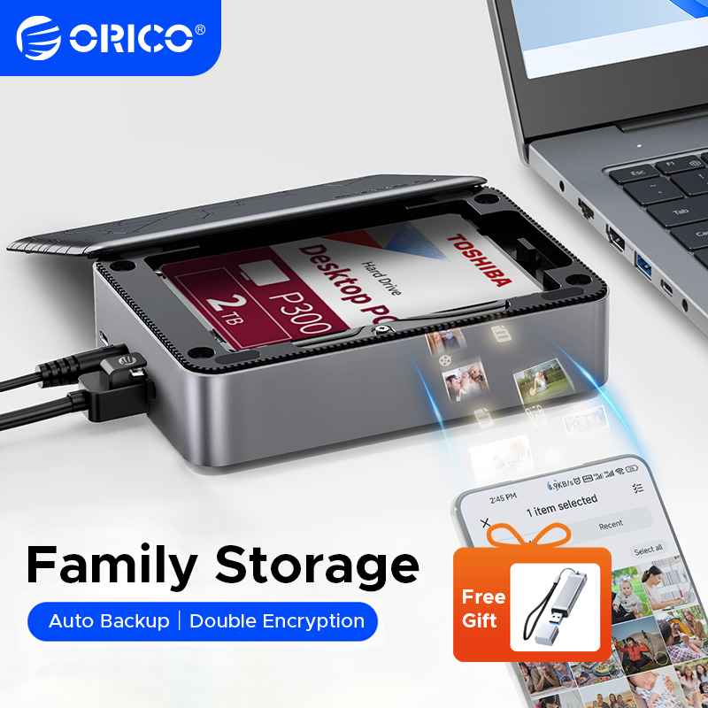 Orico NAS Personal Storage Private Cloud Home Cloud Storage สําหรับ 3.5 SATA HDD/SSD การ์ดเครือข่าย Gigabit ความเร็วที่มีการสํารองอัตโนมัติ Remote Access & Share (CD3510)