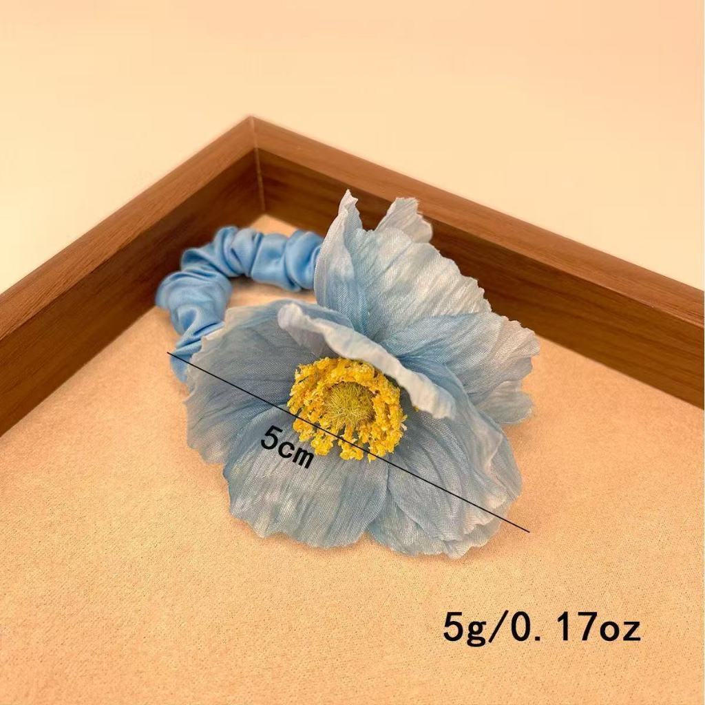 Poppy Flower Scrunchie ผ้ามัดผม Egg Flower Hairband รูปที่ 4