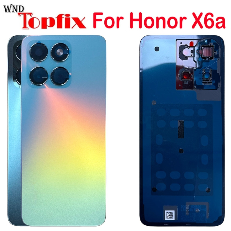 สําหรับ Huawei Honor X6A WDY-LX1, WDY-LX2 ฝาครอบแบตเตอรี่ด้านหลังกระจกด้านหลังประตูกรณีกาวเลนส์กล้อง