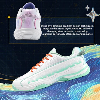 Kawasaki 2025 ใหม่ Pickleball Shoesรองเท้าแบดมินตัน K1B30-C32017 Dream GALAXY ผู้หญิงและผู้ชาย Professional Training Anti slip ทนทาน Shock Absorbing Retro รองเท้ากีฬา