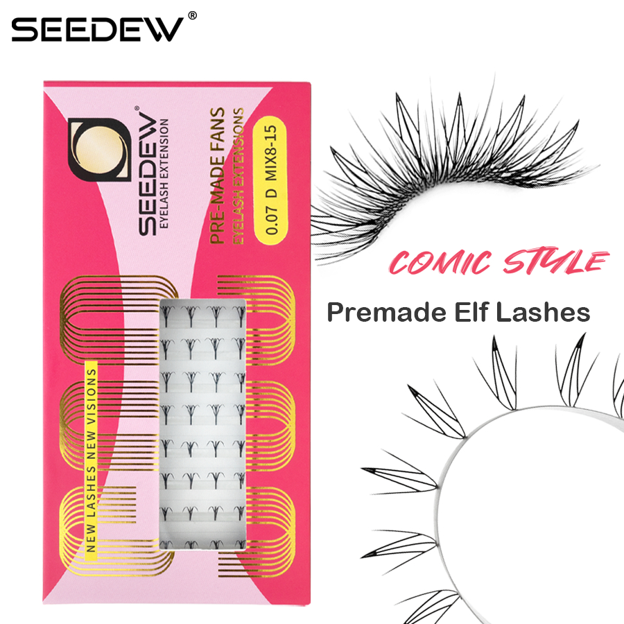 SEEDEW ขนตามังงะเอลฟ์สำเร็จรูป ต่อขนตารูปขนนก ยอดนิยมยอดนิยม ความรู้สึกของอากาศ