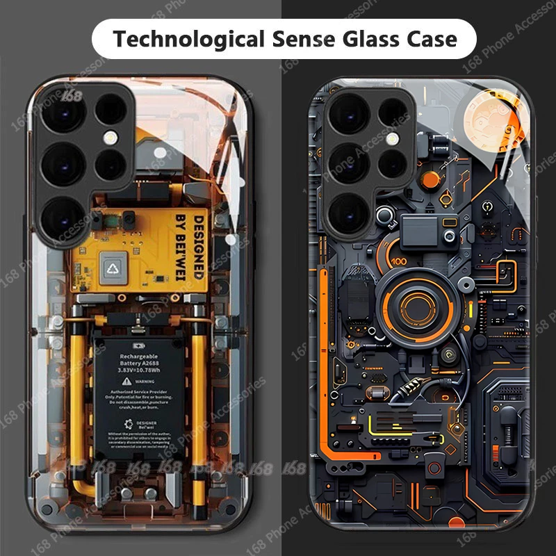 เคส Samsung S25 S26 S24 S23 S22 Ultra เคสแผงวงจร PCBA เคสโทรศัพท์ กันกระแทก พร้อมตัวป้องกันกล้อง สําหรับผู้ชาย เคสโทรศัพท์เทคโนโลยี