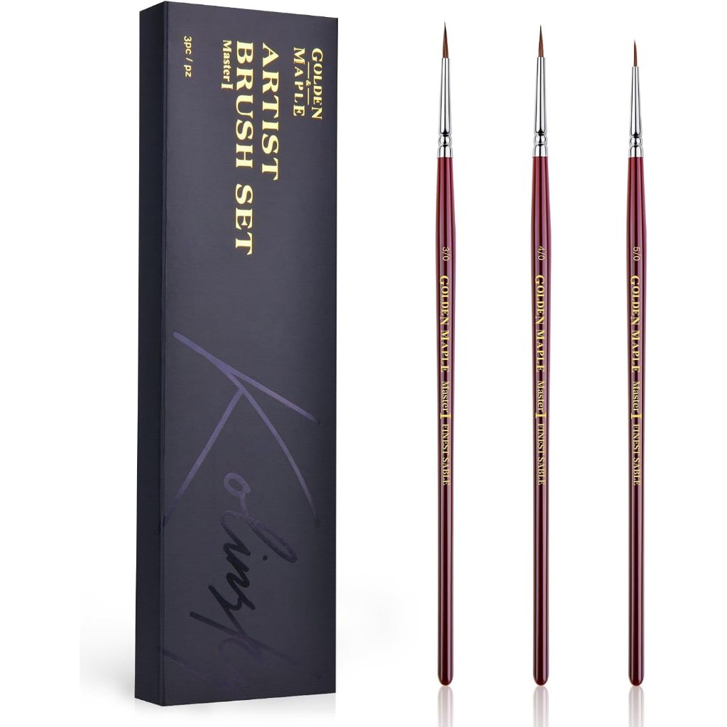 Kolinsky Sable Miniature Paint Brushes - Professional Ultra Fine Micro Detail Brushes for Model Pain