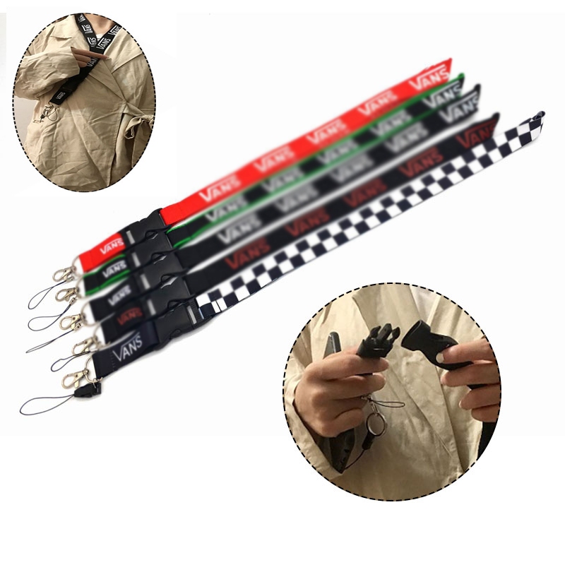 สายคล้องคอ V-ANS ยอดนิยม,เคสโทรศัพท์อัจฉริยะ Lanyard สําหรับพวงกุญแจป้าย ID กล้องพร้อมปุ่มถอดออกได้