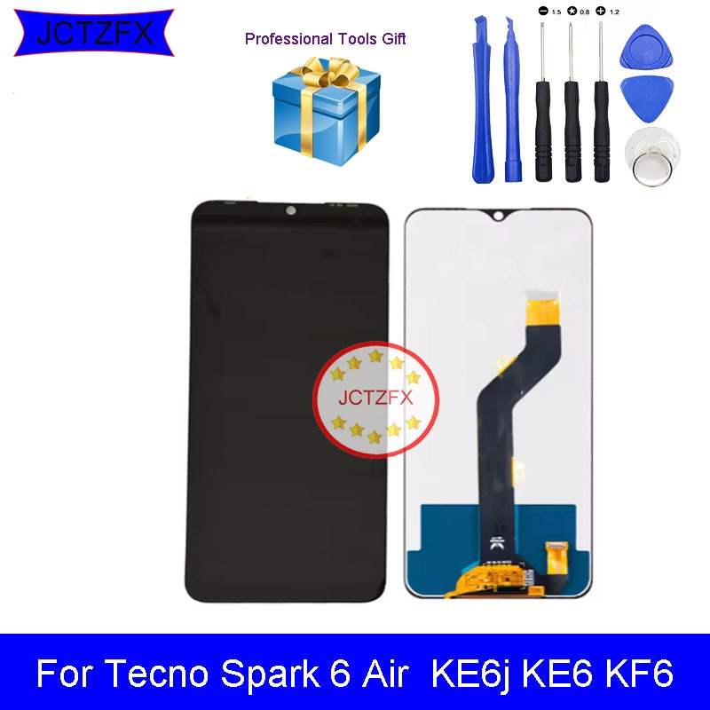 หน้าจอสัมผัส LCD สําหรับ Tecno Spark 6 Air KE6 KE6j KF6 ด้านหน้า LCD 7.0 นิ้วอะไหล่