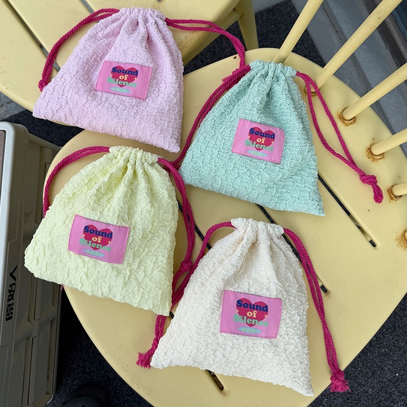 กระเป๋าเชือกรูดสีลูกกวาดและกระเป๋าเก็บกระเป๋าเครื่องสําอาง19x18