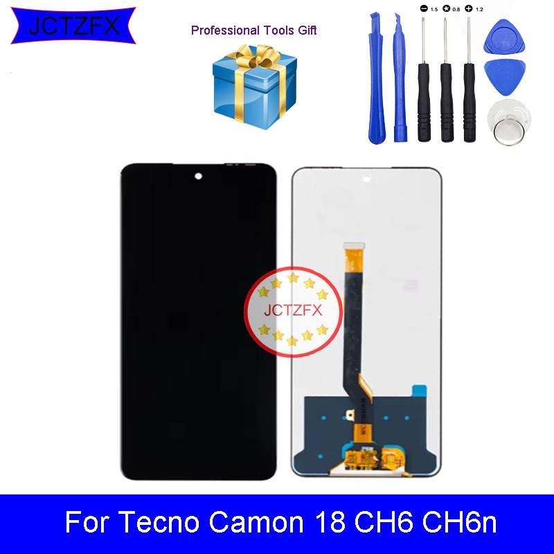 หน้าจอสัมผัส LCD สําหรับ Tecno Camon 18 CH6 CH6n ด้านหน้า LCD 6.8 นิ้วอะไหล่