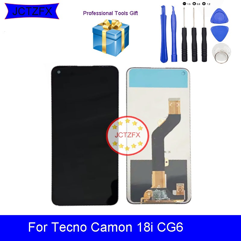 หน้าจอสัมผัส LCD สําหรับ Tecno Camon 18i CG6 ด้านหน้า lcd 6.6 นิ้วอะไหล่