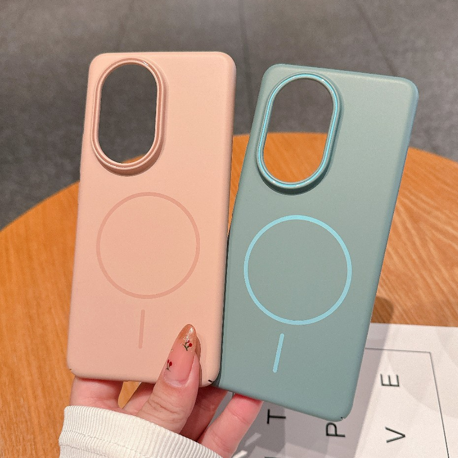ปลอกสําหรับ Honor 200 Pro 200Pro เคสโทรศัพท์หรูหราแม่เหล็กไร้สายชาร์จ Frosted สีลูกกวาดกันกระแทก Hard Protection Shell Coque