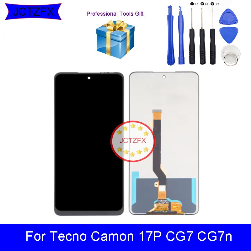 หน้าจอสัมผัส LCD สําหรับ Tecno Camon 17P CG7 CG7n ด้านหน้า LCD 6.8 นิ้วอะไหล่