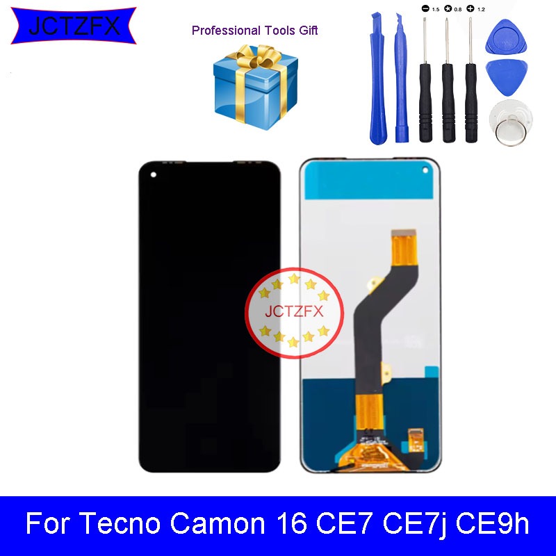 หน้าจอสัมผัส LCD สําหรับ Tecno Camon 16 CE7 CE7j CE9h ด้านหน้า LCD 6.8 นิ้วอะไหล่