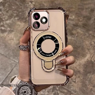 เคสโทรศัพท์สําหรับ infinix hot 30 hot 30i hot 30 Play Aesthetic ดีไซน์ใหม่เคสโทรศัพท์เคลือบด้วยไฟฟ้าสี่มุม anti drop ฟังก์ชั่น TPU soft shell พร้อมผู้ถือโทรศัพท์